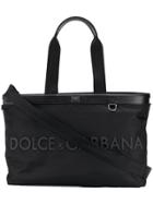 Dolce & Gabbana Logo Plaque Tote Bag - Black