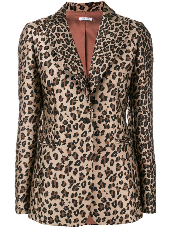 P.a.r.o.s.h. Leopard Print Blazer - Brown