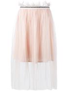 Mother Of Pearl Embellished Tulle Skirt, Women's, Size: 12, Pink/purple, Polyester