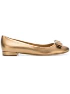 Salvatore Ferragamo Embellished Vara Ballerina Shoes - Metallic