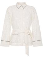 Ganni Lace Belted Shirt - White