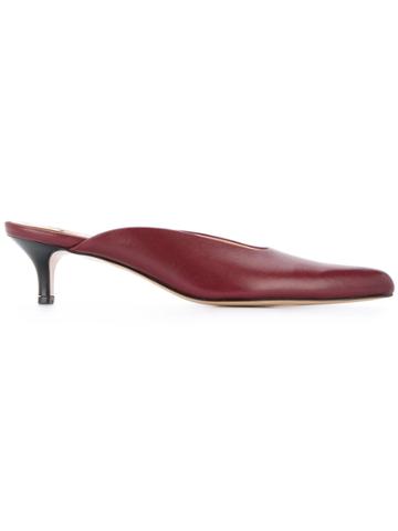 Elin Pointed Toe Mules - Red