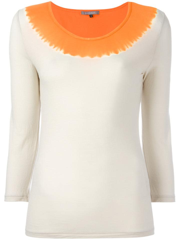 Suzusan Contrast Sweatshirt, Women's, Size: Small, Yellow/orange, Cotton