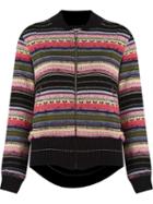 Cecilia Prado Stripped Pattern Knitted Jacket, Women's, Size: G, Black, Acrylic/polyamide/viscose
