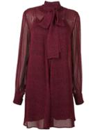 Mcq Alexander Mcqueen Micro Dot Print Dress, Women's, Size: 38, Pink/purple, Silk/polyester/spandex/elastane