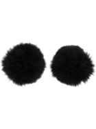 Yves Salomon Fox Fur Wrist Band Cuffs - Black