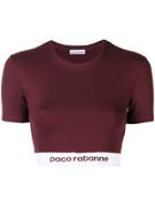 Paco Rabanne Logo Banded Crop Top - Red