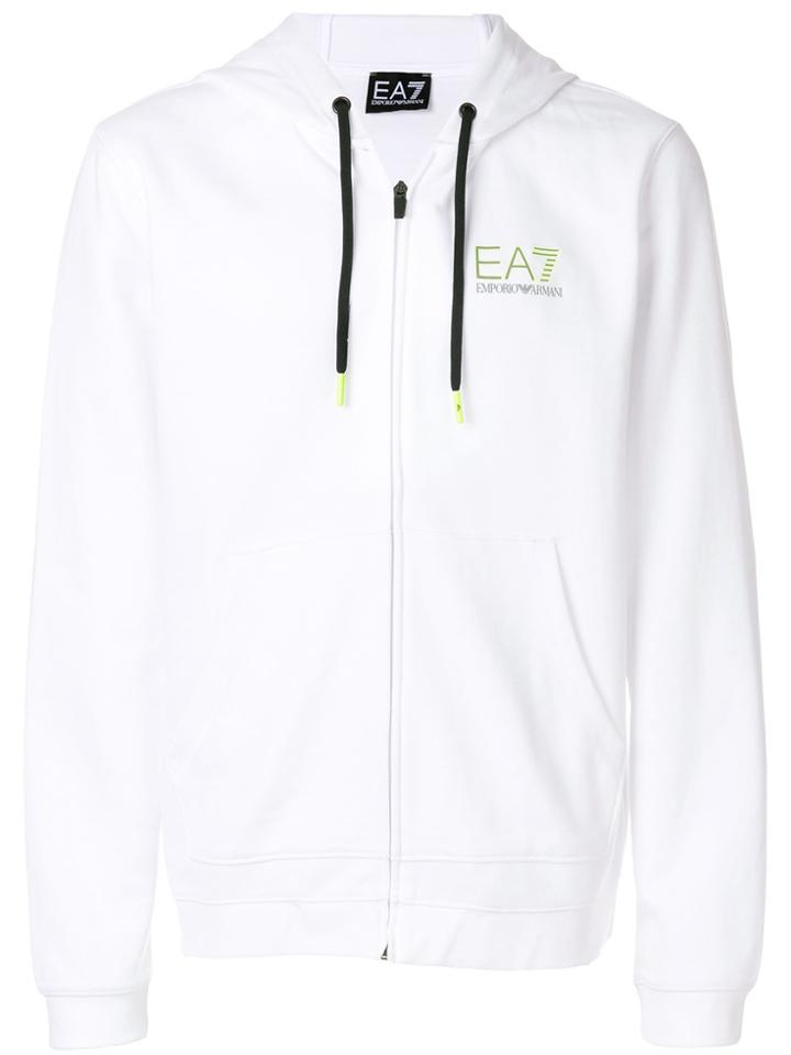 Ea7 Emporio Armani Zipped Hoodie - White