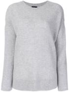 Theory Dropped Shoulder Cashmere Jumper - Grey