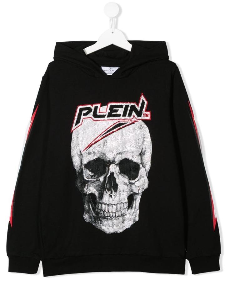 Philipp Plein Junior Space Logo Hoodie - Black