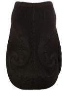 Issey Miyake Jacquard Round Hem Skirt, Women's, Size: 2, Black, Polyester/polyurethane/wool