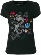 Ermanno Scervino Dragon Embroidered T-shirt - Black