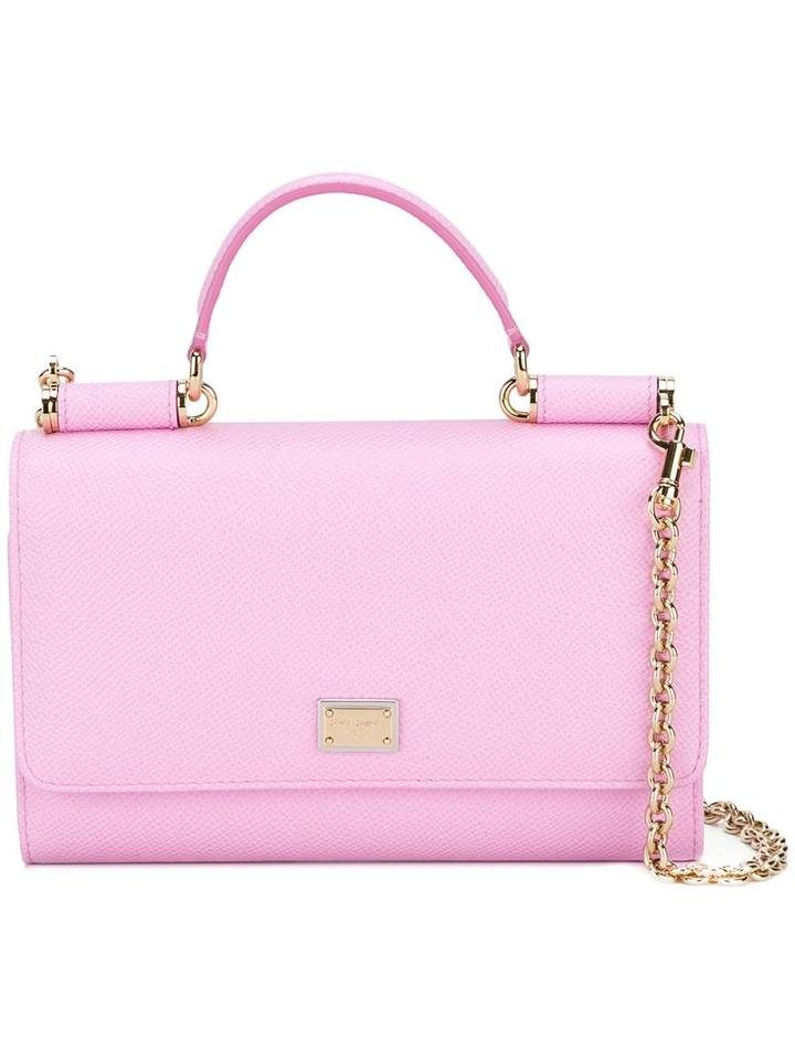 Dolce & Gabbana Mini Von Wallet Crossbody Bag, Pink/purple, Leather