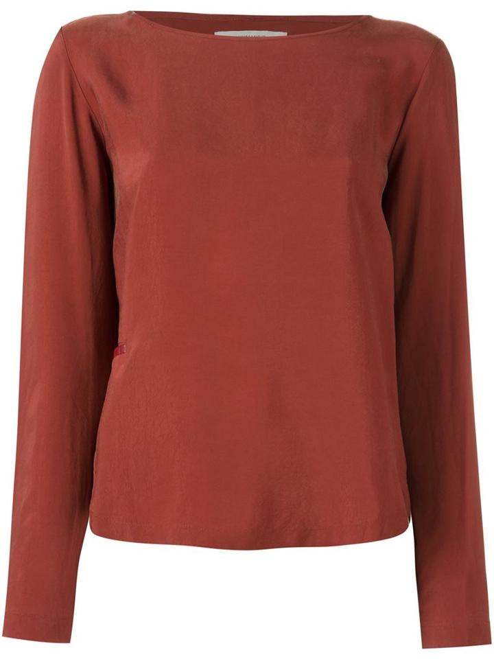Humanoid 'blaz' Blouse, Women's, Size: Xs, Red, Cupro/viscose/lamb Skin