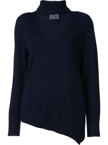 Les Animaux V-neck Knit Blouse - Blue