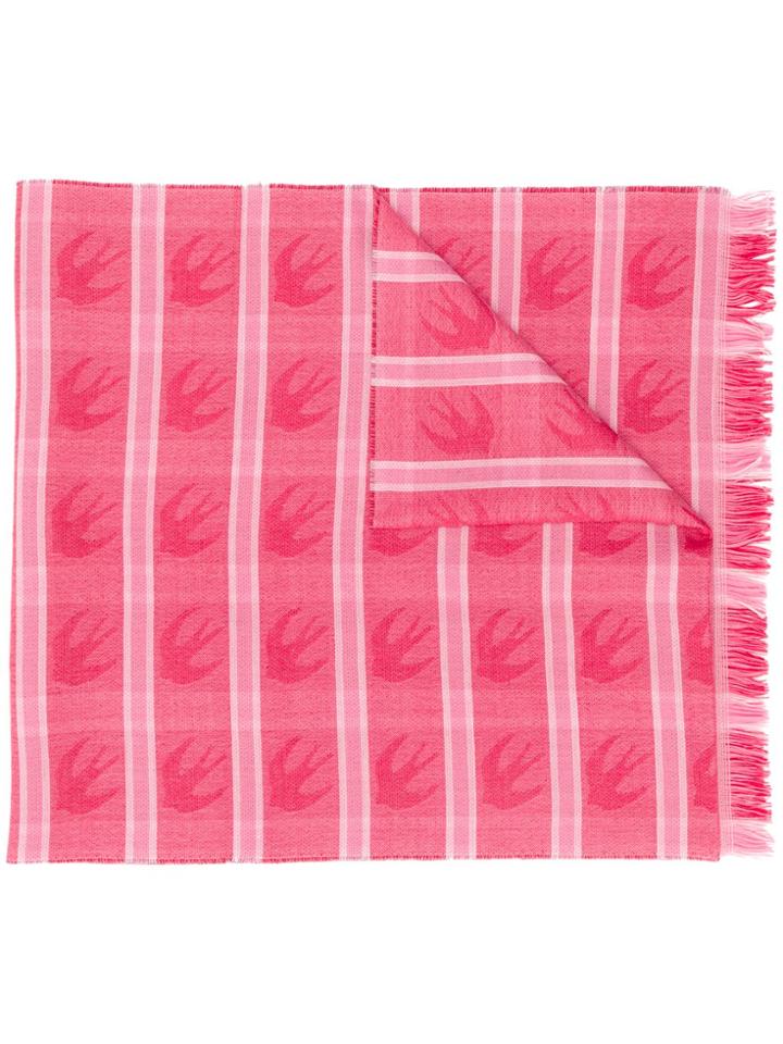 Mcq Alexander Mcqueen Swallow Checked Scarf - Pink