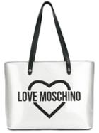 Love Moschino Logo Print Shoulder Bag, Women's, Grey, Polyurethane/leather