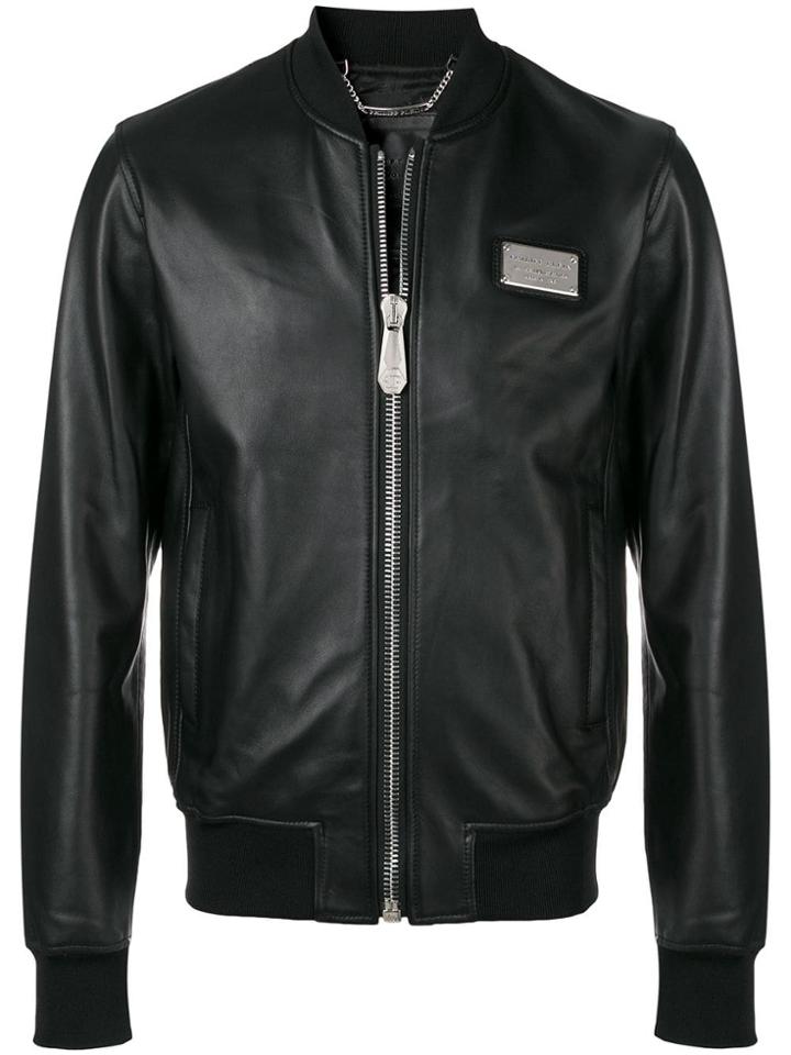 Philipp Plein Embroidered Logo Jacket - Black