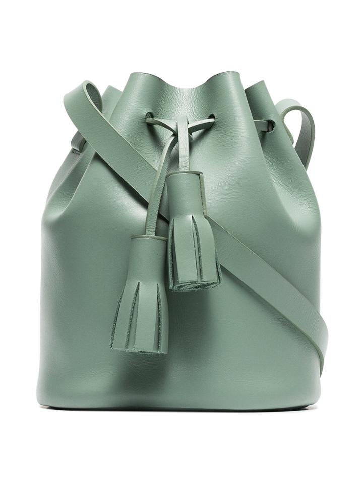 Building Block Green Bucket Mini Leather Shoulder Bag