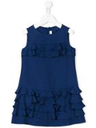 Simonetta - Ruffled Dress - Kids - Acetate/viscose - 8 Yrs, Blue