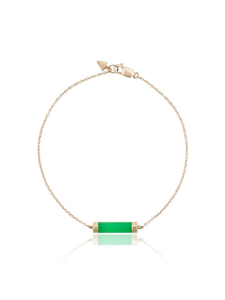 Loren Stuart 14k Yellow Gold Baril Jade Bracelet - Green