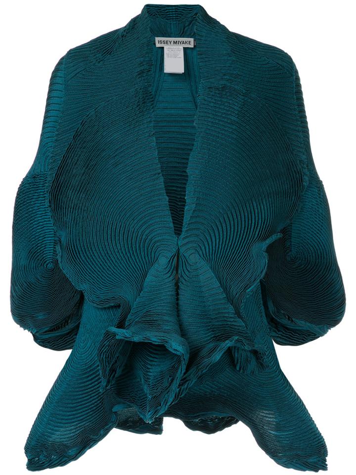 Issey Miyake Short-sleeve Pleat Blazer - Green