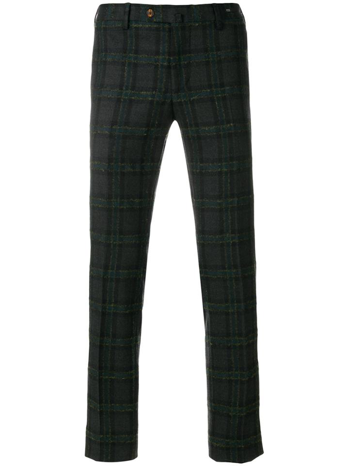 Pt01 Checked Chinos - Grey