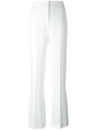 Joseph Flared Trousers, Women's, Size: 40, White, Viscose/acetate/spandex/elastane