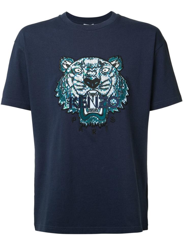 Kenzo Tiger-print T-shirt - Blue