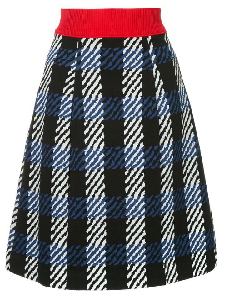 Marni Checked Knit Skirt - Blue