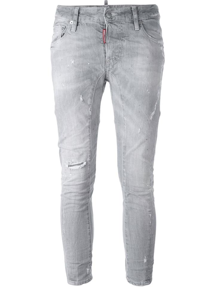 Dsquared2 'cool Girl' Cropped Jeans, Size: 40, Grey, Cotton/spandex/elastane/polyester