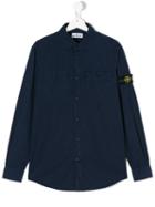Stone Island Junior - Classic Logo Shirt - Kids - Cotton - 14 Yrs, Blue
