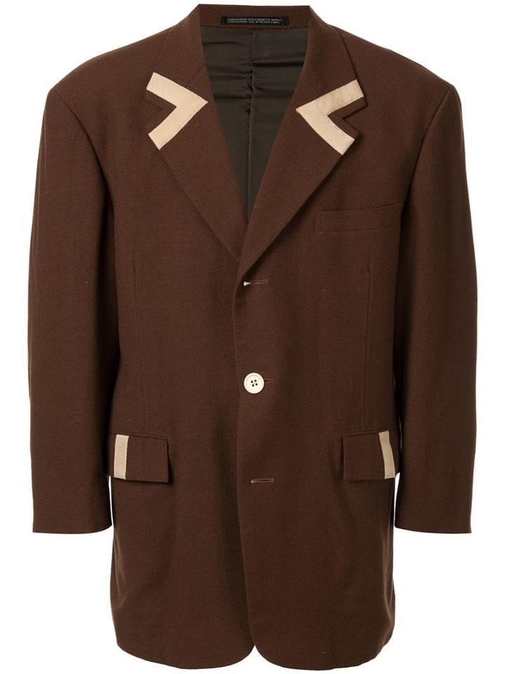Yohji Yamamoto Pre-owned Appliqué-detail Blazer - Brown