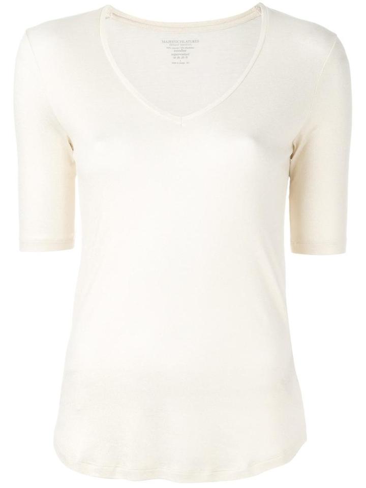Majestic Filatures Metallic T-shirt, Women's, Size: Iv, Nude/neutrals, Viscose/spandex/elastane