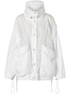 Burberry Drawcord Detail Logo Print Lightweight Jacket - White