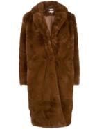 Apparis Laure Oversized Faux-fur Coat - Brown