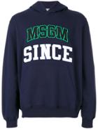 Msgm Embroidered Hoodie - Blue