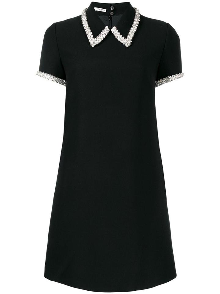 Miu Miu Embellished Collar Dress - Black