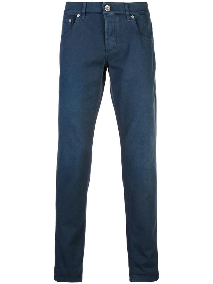 Brunello Cucinelli Slim Fit Trousers - Blue