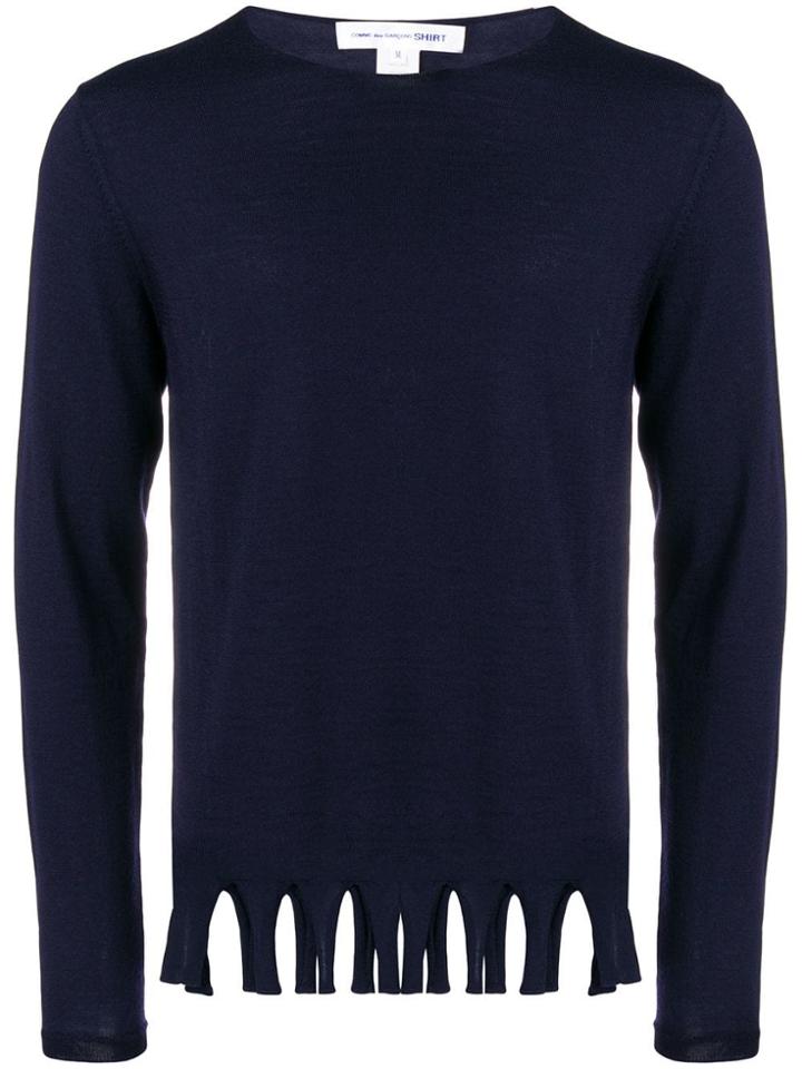 Comme Des Garçons Shirt Scalloped Hem Jumper - Blue