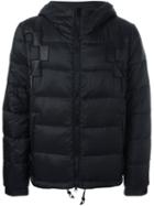 Marcelo Burlon County Of Milan Hooded Padded Jacket, Men's, Size: Large, Black, Polyamide/polyester/feather Down