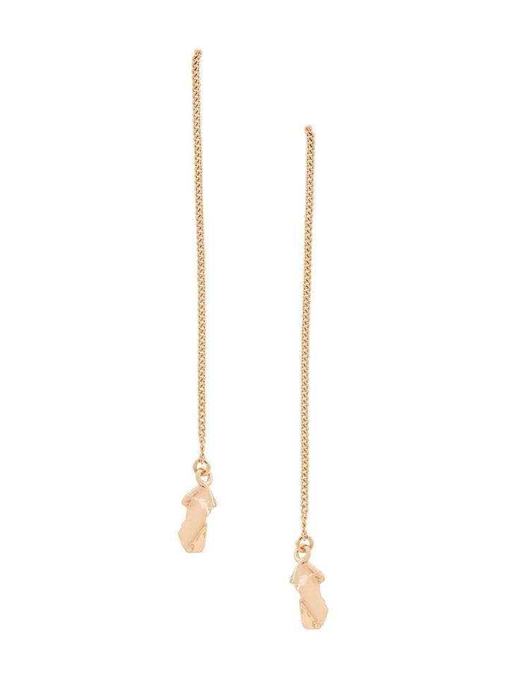 Coup De Coeur Skinny Chain Earrings - Gold