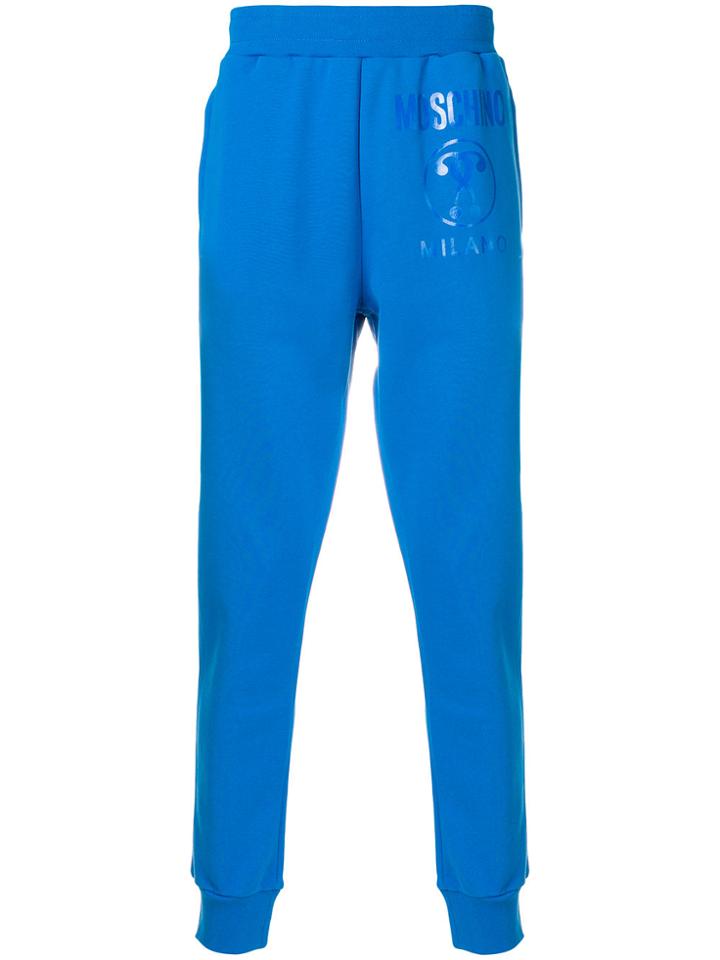 Moschino Tonal Printed Track Trousers - Blue