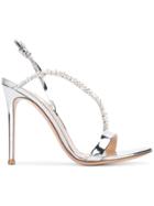 Gianvito Rossi Crystal Embellished Sandals - Metallic