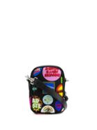 Versace Mix Logo Print Shoulder Bag - Black