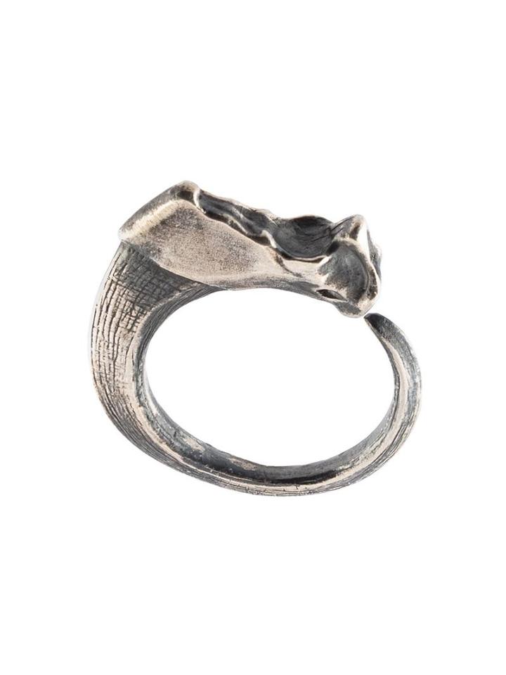 Julius Curved Tooth Ring, Men's, Size: Large, Metallic