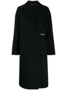 Ermanno Scervino Chain Fastened Midi Coat - Black