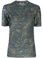 Ganni Metallic Camouflage T-shirt - Green
