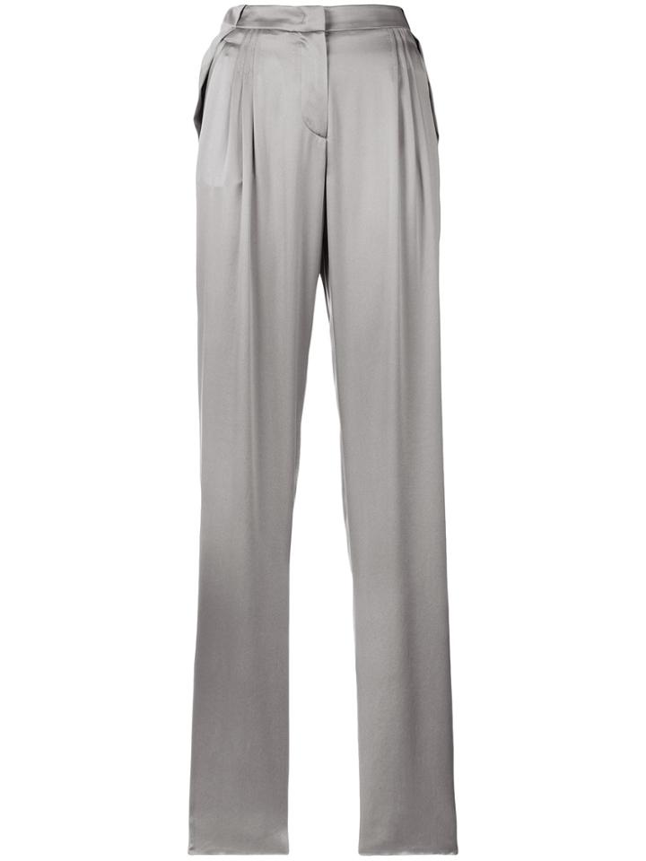 Giorgio Armani Front Pleat Trousers - Grey
