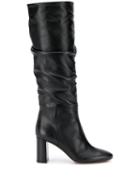 L'autre Chose Gathered Tall Boots - Black